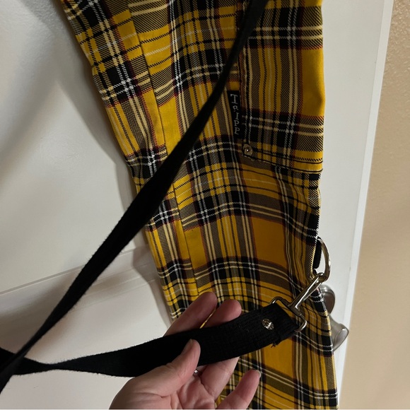 Tripp NYC Daang Goodman Men’s Pants Yellow Plaid Punk Size 28 Straps and Zippers - Picture 5 of 9